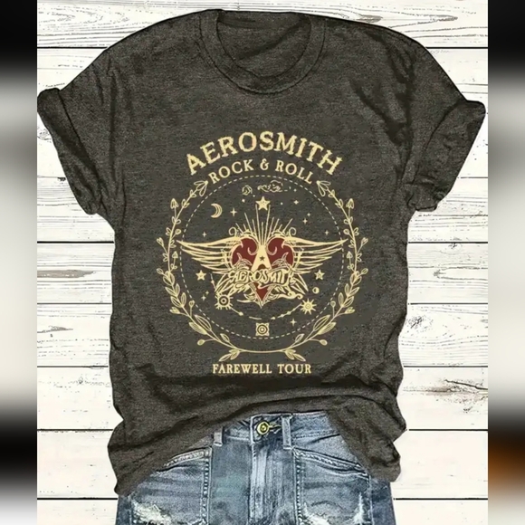 Vintage Retro Style Aerosmith Rock & Roll Band Graphic Tee XXL NEW Retail $59